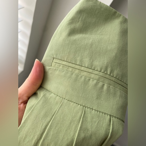 Zara Cotton Pleated Midi Skirt Mid Waist Yoke Detail at waist ZW Green XS NWT - Picture 16 of 16